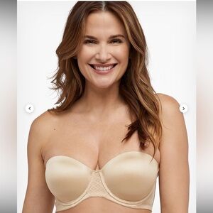 Bali One Smooth U Stay In Place Strapless Bra #DF6599 Nude 36DD NWT